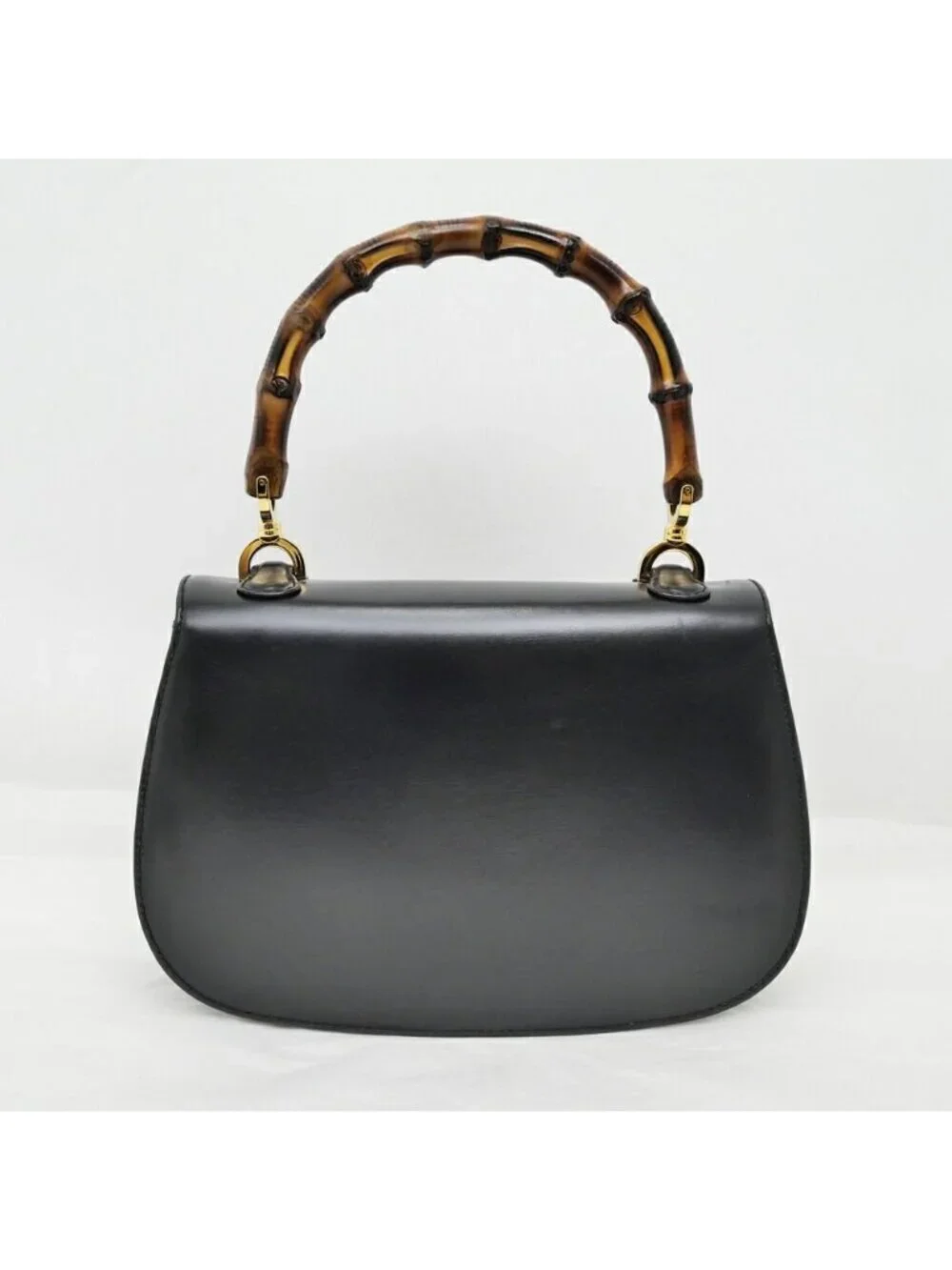 Gucci Bamboo 2-Way Bag Hand Shoulder Calfskin Black